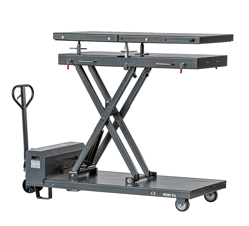 T15 verrijdbare heftafel met verstelbare boventafel