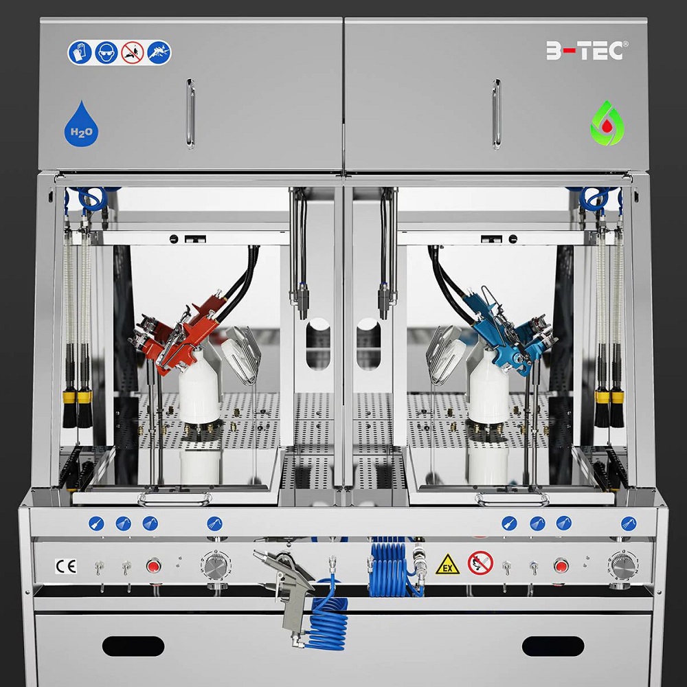 Spuitpistoolreiniger combinatie RVS voor water en oplosmiddelen D 800