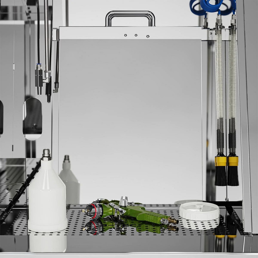 Spuitpistoolreiniger combinatie RVS voor water en oplosmiddelen D 800