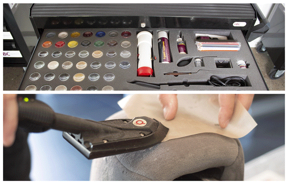Master trolley compleet set smartrepair bestaande voor reparatie:
Stof en velour bekleding A
Reparatie kunststof leer/vinyl B1
Structuur aanbrengen en spuiten leer/vinyl B2,3,4
Reinigingsset en onderhoud leer B5
Kunststof lasset bumpers en interieur B6
Herstel krassen steenslag C
Ruitreparatie (ster) D1
Koplamp renovatie / polijsset D
Reparatie en polijstset lichtmetalen velgen E
Lijmset met slaghamer
30 delig PDR set met toebehoren G30
PDR lamp HB 440
Ozon interieur reiniging H
