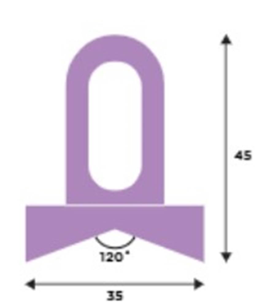 Multipads Violet 6x35x156 mm binnenhoek 120°