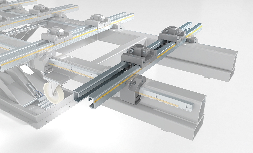 Traverse 1800mm met 2 verstelbare support steunen voor mallen